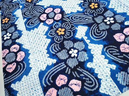 平和屋着物∴夏物 浴衣 有松鳴海絞り 舞花文 綿 逸品 CAAW1003ng