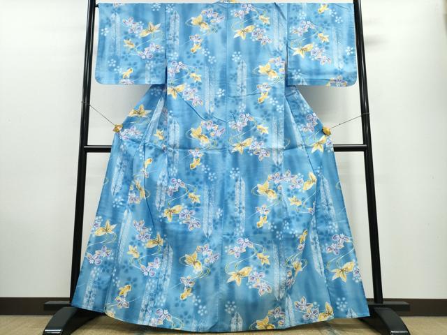 平和屋着物∴夏物 浴衣 綿紅梅 金魚 流水花文 綿 逸品 CAAW1004ng