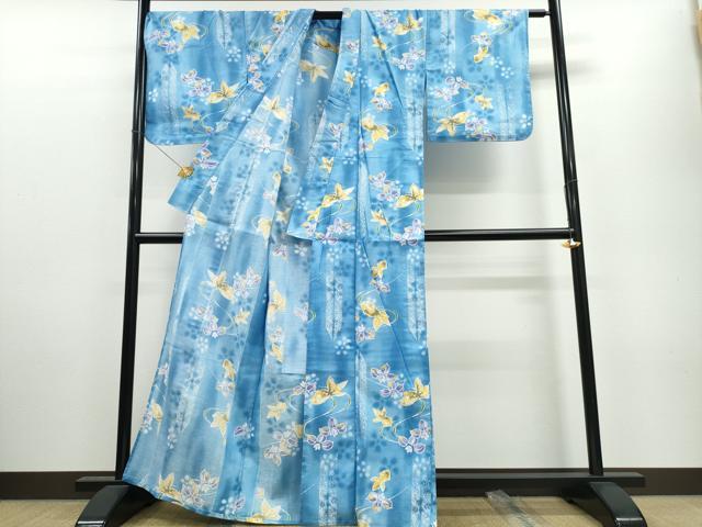 平和屋着物∴夏物 浴衣 綿紅梅 金魚 流水花文 綿 逸品 CAAW1004ng