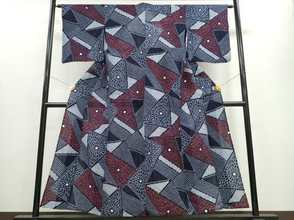 平和屋着物∴夏物 浴衣 有松鳴海絞り 切嵌菊文 綿 逸品 CAAW1008ng