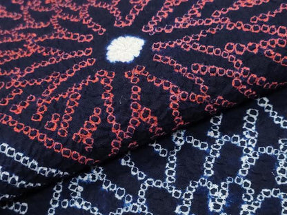 平和屋着物∴夏物 浴衣 有松鳴海絞り 切嵌菊文 綿 逸品 CAAW1008ng