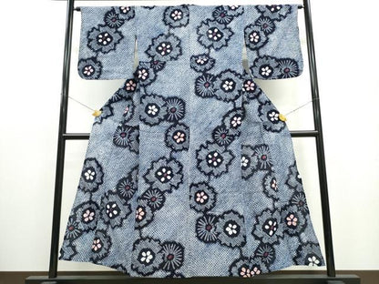 平和屋着物∴夏物 浴衣 有松鳴海絞り 舞花文 綿 逸品 CAAW1009ng