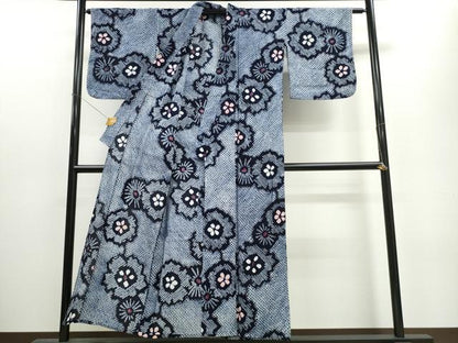 平和屋着物∴夏物 浴衣 有松鳴海絞り 舞花文 綿 逸品 CAAW1009ng