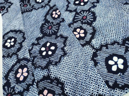 平和屋着物∴夏物 浴衣 有松鳴海絞り 舞花文 綿 逸品 CAAW1009ng