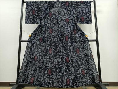 平和屋着物∴夏物 浴衣 有松鳴海絞り 花菱文 綿 逸品 未使用 CAAW1010ng