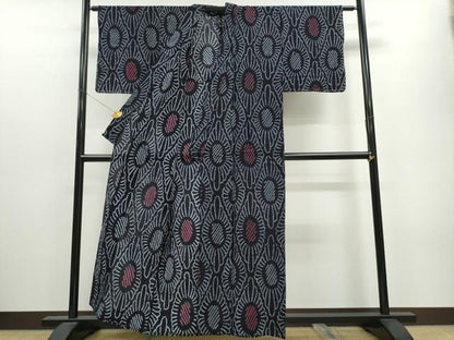 平和屋着物∴夏物 浴衣 有松鳴海絞り 花菱文 綿 逸品 未使用 CAAW1010ng