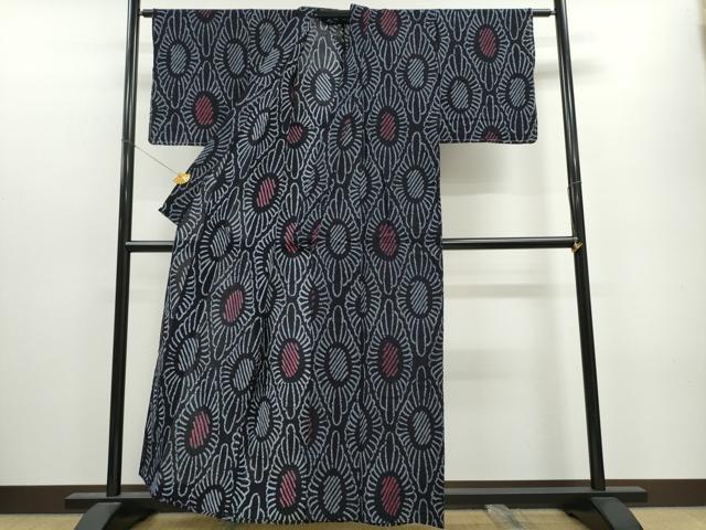 平和屋着物∴夏物 浴衣 有松鳴海絞り 花菱文 綿 逸品 未使用 CAAW1010ng