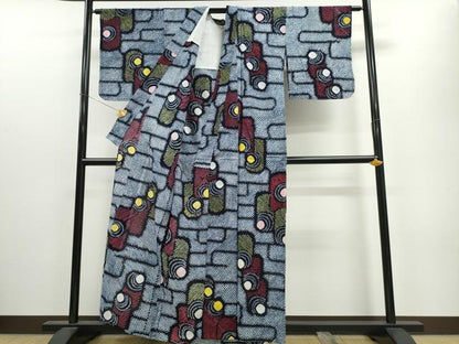 平和屋着物∴夏物 浴衣 有松鳴海絞り エ霞吉祥文 綿 逸品 未使用 CAAW1011ng