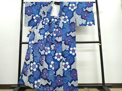 平和屋着物∴夏物 浴衣 有松鳴海絞り 舞花文 綿 逸品 CAAW1012ng