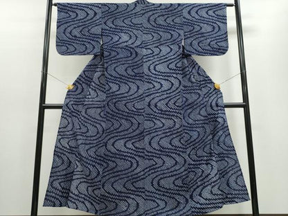 平和屋着物∴夏物 浴衣 有松鳴海絞り 流水文 綿 逸品 CAAW1014ng