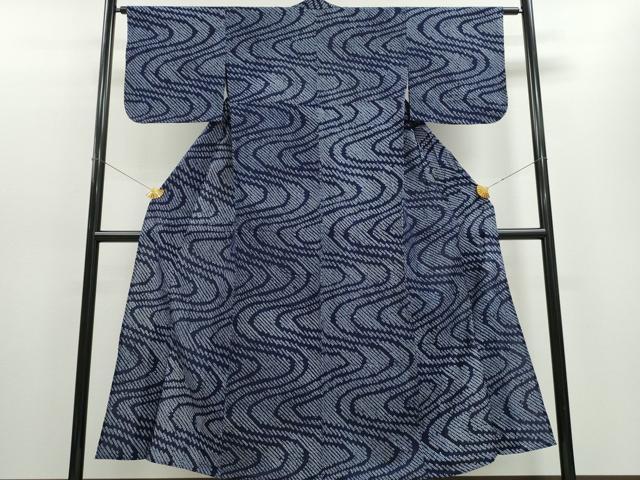 平和屋着物∴夏物 浴衣 有松鳴海絞り 流水文 綿 逸品 CAAW1014ng