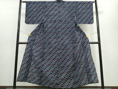 平和屋着物∴夏物 浴衣 有松鳴海絞り 変わり斜線文 綿 逸品 CAAW1020ng