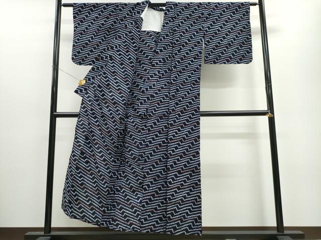 平和屋着物∴夏物 浴衣 有松鳴海絞り 変わり斜線文 綿 逸品 CAAW1020ng