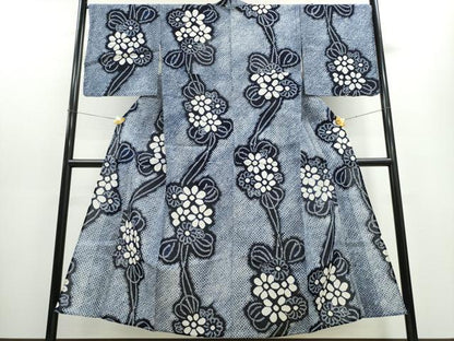 平和屋着物∴夏物 浴衣 有松鳴海絞り 吉祥花文 綿 逸品 CAAW1021ng