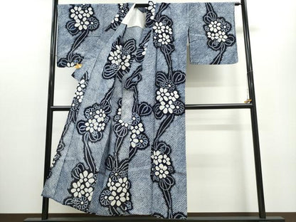 平和屋着物∴夏物 浴衣 有松鳴海絞り 吉祥花文 綿 逸品 CAAW1021ng