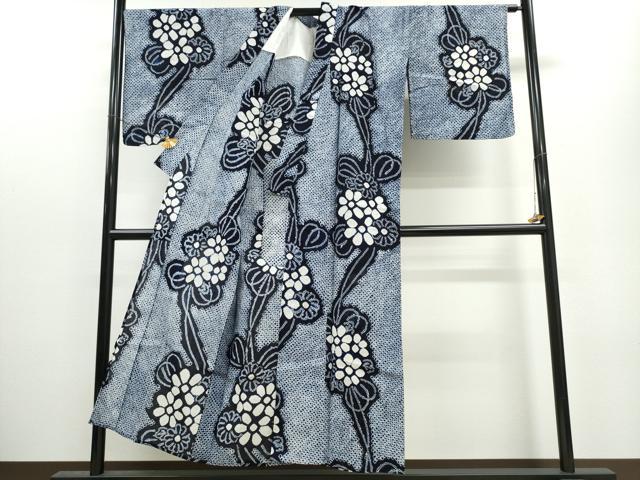 平和屋着物∴夏物 浴衣 有松鳴海絞り 吉祥花文 綿 逸品 CAAW1021ng