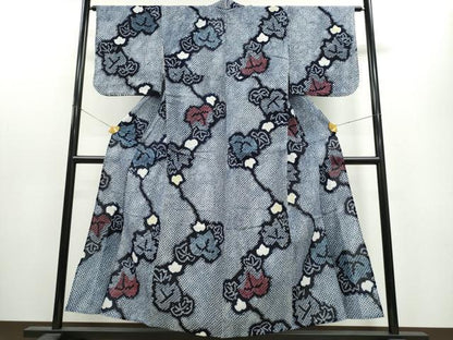 平和屋着物∴夏物 浴衣 有松鳴海絞り 蔦の葉文 綿 逸品 CAAW1022ng