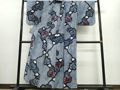 平和屋着物∴夏物 浴衣 有松鳴海絞り 蔦の葉文 綿 逸品 CAAW1022ng