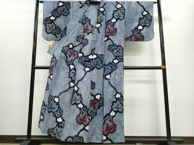 平和屋着物∴夏物 浴衣 有松鳴海絞り 蔦の葉文 綿 逸品 CAAW1022ng