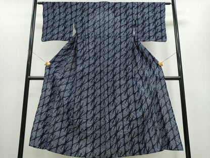 平和屋着物∴夏物　浴衣　有松鳴海絞り　幾何学文様　綿　逸品　CAAW1023ng