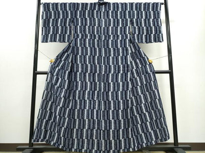 平和屋着物∴夏物 浴衣 有松鳴海絞り 幾何学文様 綿 逸品 CAAW1027ng