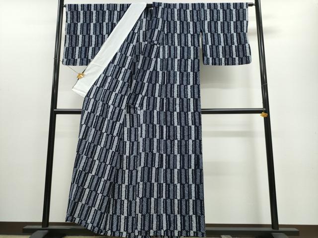 平和屋着物∴夏物 浴衣 有松鳴海絞り 幾何学文様 綿 逸品 CAAW1027ng