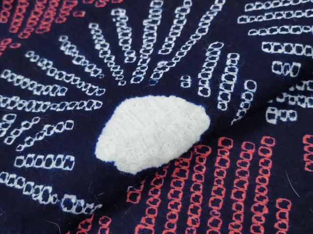 平和屋着物∴夏物 浴衣 有松鳴海絞り 扇文 綿 逸品 CAAW1029ng