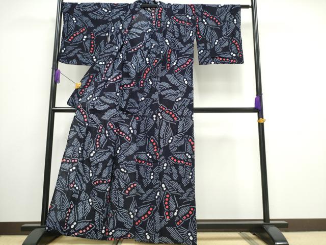 平和屋着物∴夏物 浴衣 有松鳴海絞り 舞蝶文 綿 逸品 CAAW1031ng