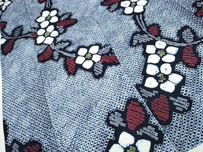 平和屋着物∴夏物 浴衣 有松鳴海絞り 枝花文 綿 逸品 CAAW1034ng