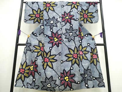 平和屋着物∴夏物 浴衣 有松鳴海絞り 舞花文 綿 逸品 CAAW1036ng