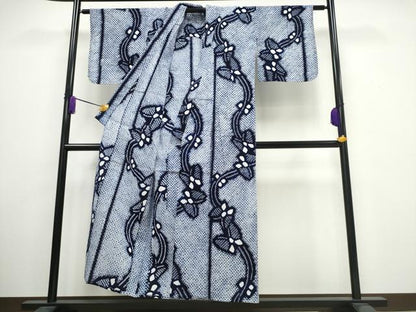 平和屋着物∴夏物 浴衣 有松鳴海絞り 流水舞蝶文 綿 逸品 CAAW1037ng