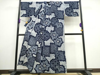 平和屋着物∴夏物 浴衣 有松鳴海絞り 色紙重ね吉祥花文 綿 逸品 CAAW1042ng