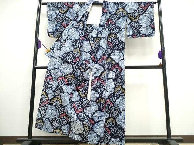 平和屋着物∴夏物　浴衣　有松鳴海絞り　樹林文　綿　逸品　CAAW1045ng