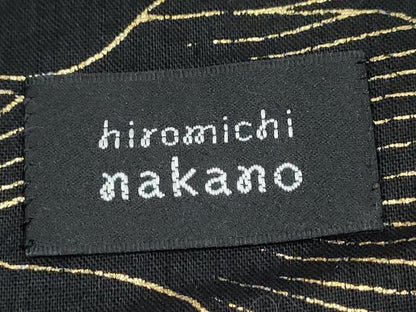 平和屋着物∴夏物 ファッションデザイナー HIROKO KOSHINO コシノヒロコ 浴衣 牡丹 黒地 金彩 綿 逸品 CAAW1050ng