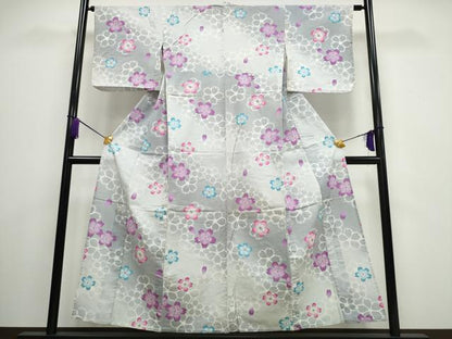 平和屋着物∴夏物　浴衣　綿紅梅　舞桜　暈し染め　綿　逸品　CAAW1051ng