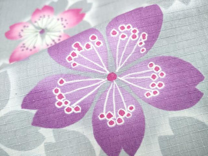 平和屋着物∴夏物　浴衣　綿紅梅　舞桜　暈し染め　綿　逸品　CAAW1051ng