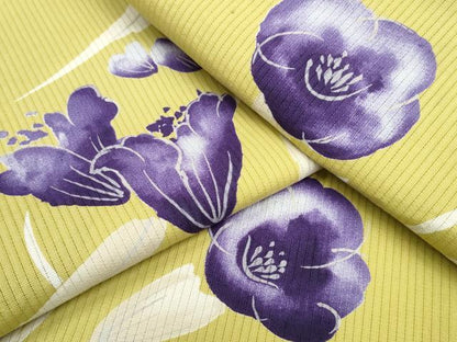 平和屋着物∴夏物 浴衣 縦綿絽 草花文 綿 逸品 CAAW1056ng