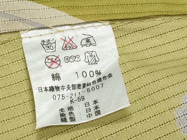 平和屋着物∴夏物 浴衣 縦綿絽 草花文 綿 逸品 CAAW1056ng