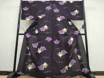 平和屋着物∴夏物 浴衣 露芝雪輪兎桜 綿 逸品 CAAW1057ng
