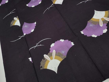 平和屋着物∴夏物 浴衣 露芝雪輪兎桜 綿 逸品 CAAW1057ng