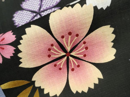平和屋着物∴夏物 浴衣 綿紅梅 流水舞花文 綿 逸品 CAAW1059ng