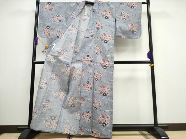 平和屋着物∴夏物 浴衣 綿紅梅 花丸文 綿 逸品 CAAW1061ng