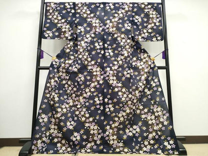 平和屋着物∴夏物 浴衣 綿紅梅 舞桜 金彩 綿 逸品 CAAW1063ng