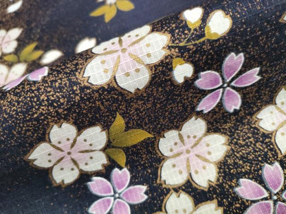 平和屋着物∴夏物 浴衣 綿紅梅 舞桜 金彩 綿 逸品 CAAW1063ng