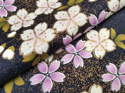 平和屋着物∴夏物 浴衣 綿紅梅 舞桜 金彩 綿 逸品 CAAW1063ng