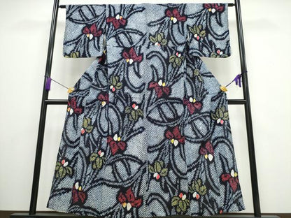 平和屋着物∴夏物 浴衣 有松鳴海絞り 杜若 綿 逸品 CAAW1066ng