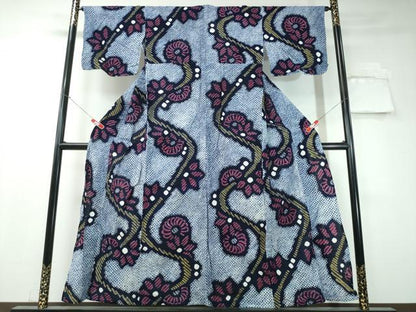 平和屋着物∴夏物　浴衣　有松鳴海絞り　流水菊文　綿　逸品　CAAW1068ng
