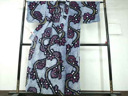 平和屋着物∴夏物　浴衣　有松鳴海絞り　流水菊文　綿　逸品　CAAW1068ng
