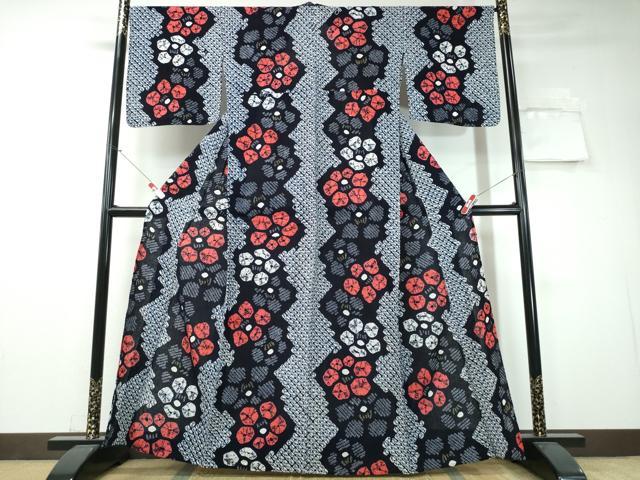平和屋着物∴夏物 浴衣 有松鳴海絞り 舞花文 綿 逸品 CAAW1069ng