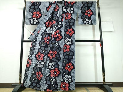 平和屋着物∴夏物 浴衣 有松鳴海絞り 舞花文 綿 逸品 CAAW1069ng